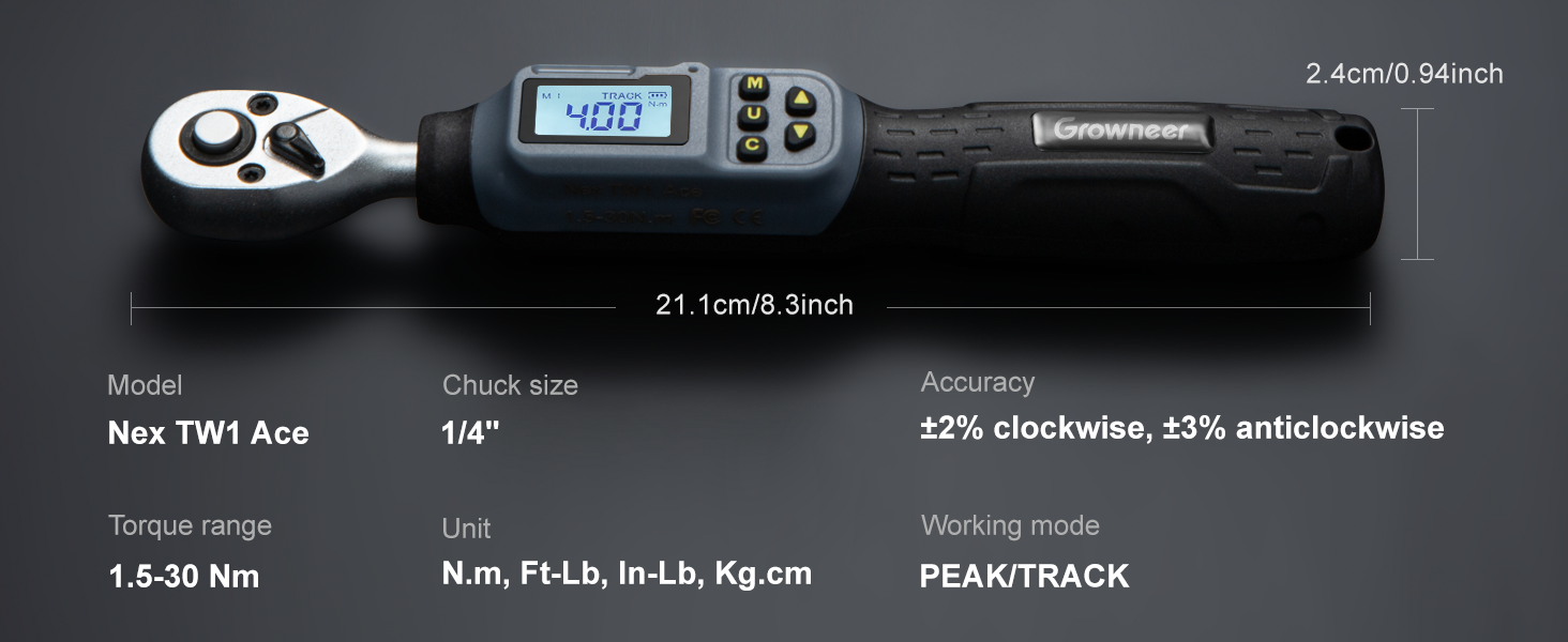 1 4 inch digital torque wrench compact head13