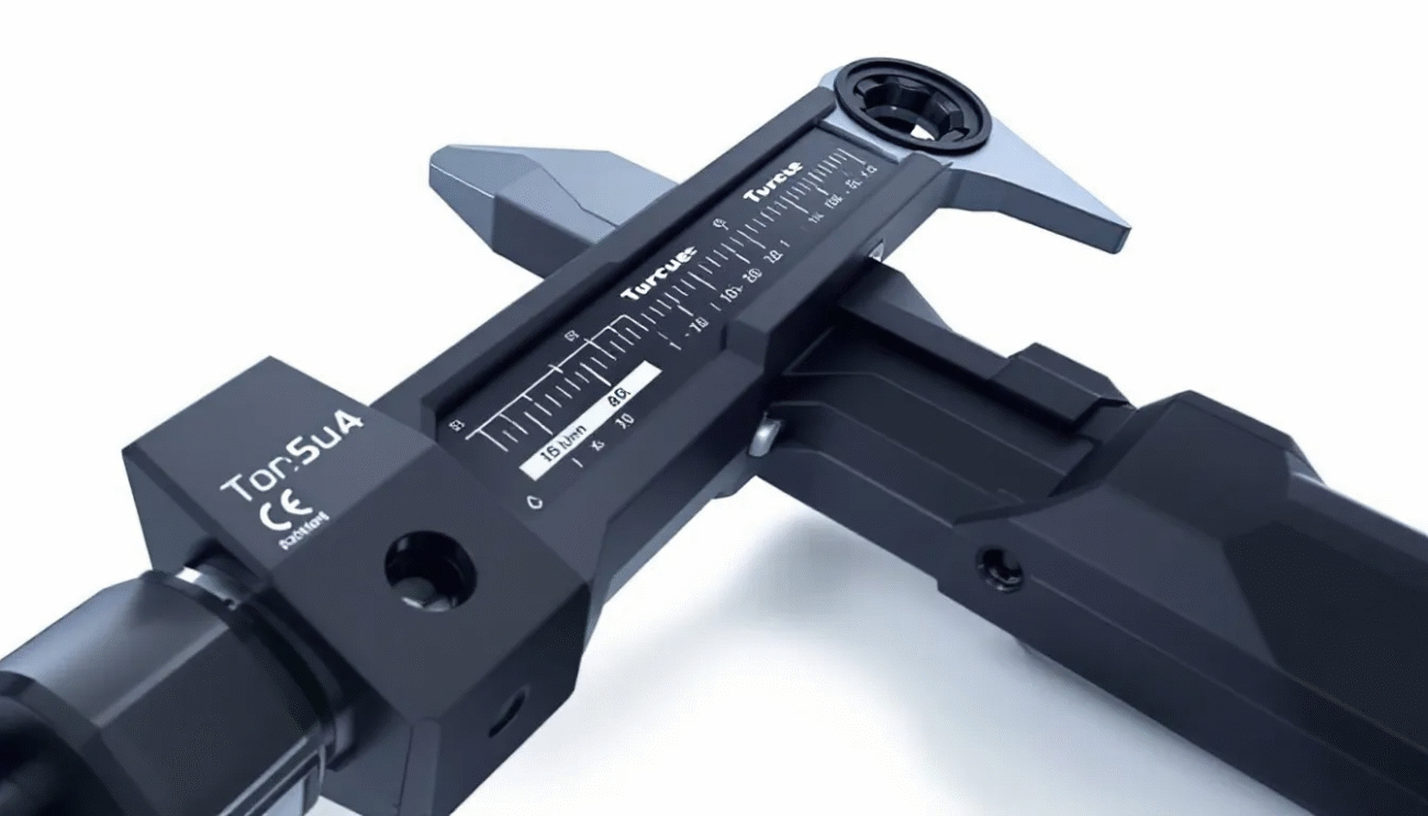 A digital torque wrench being used to measure torque.