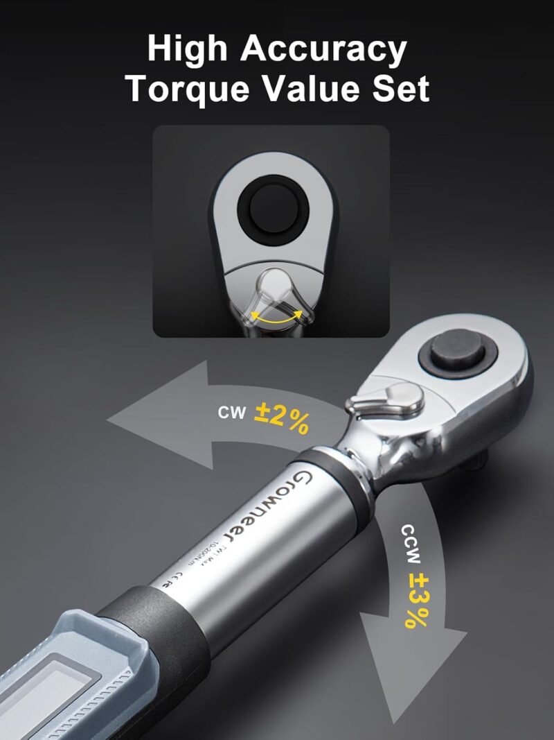 Digital Torque Wrench 1/2" Drive 10–200 Nm | LED+Buzzer - Image 7