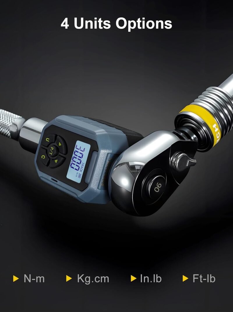 Digital Torque Wrench 10–340 Nm (7.3–250.8 ft-lb) + Adapter - Image 7