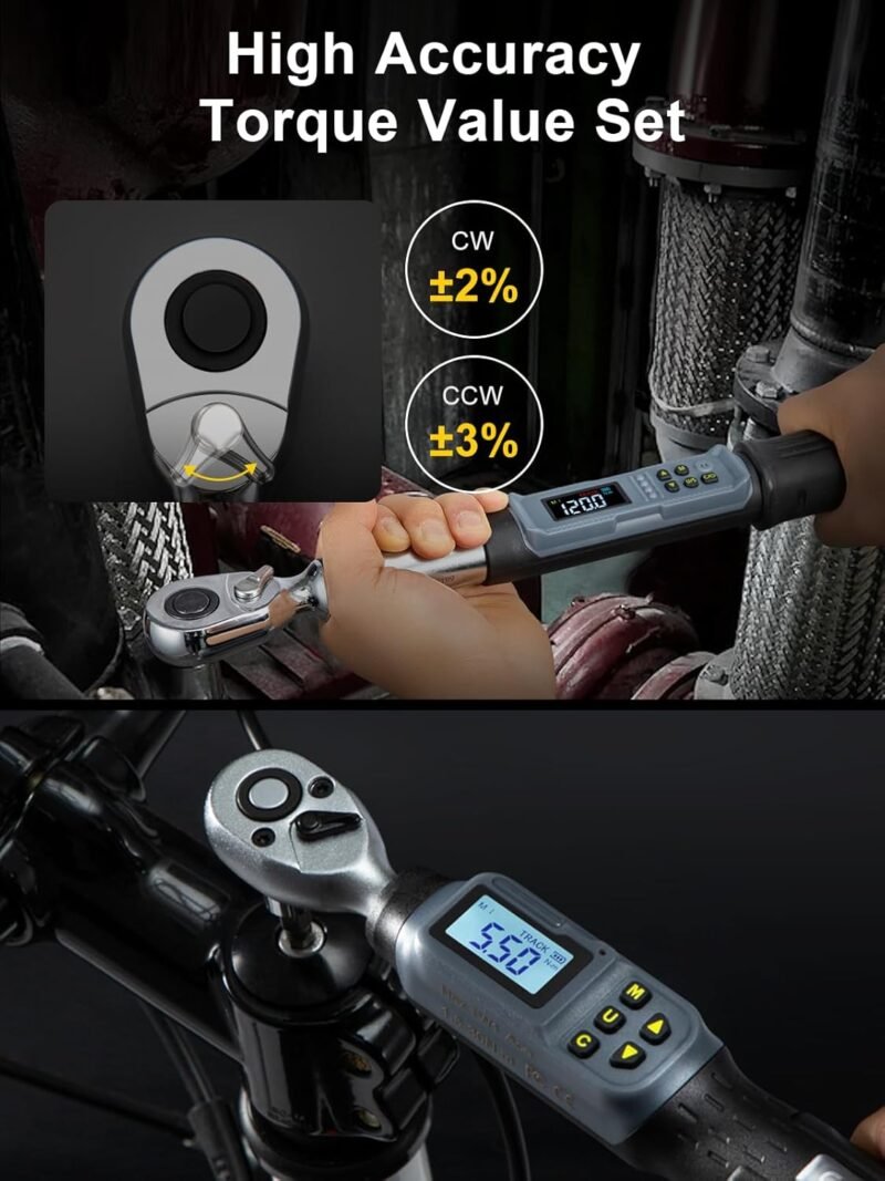 Digital Torque Wrench Combo 1/4" 1.5–30Nm + 1/2" 10–200Nm - Image 3