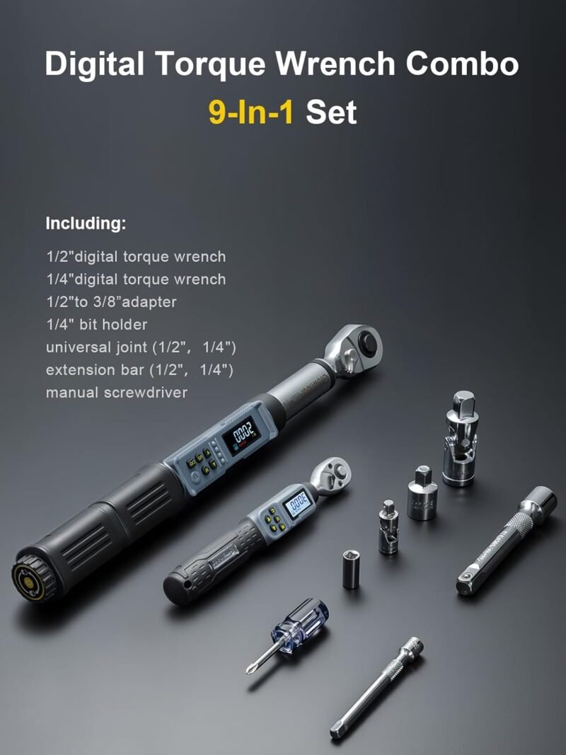 Digital Torque Wrench Combo 1/4" 1.5–30Nm + 1/2" 10–200Nm - Image 7