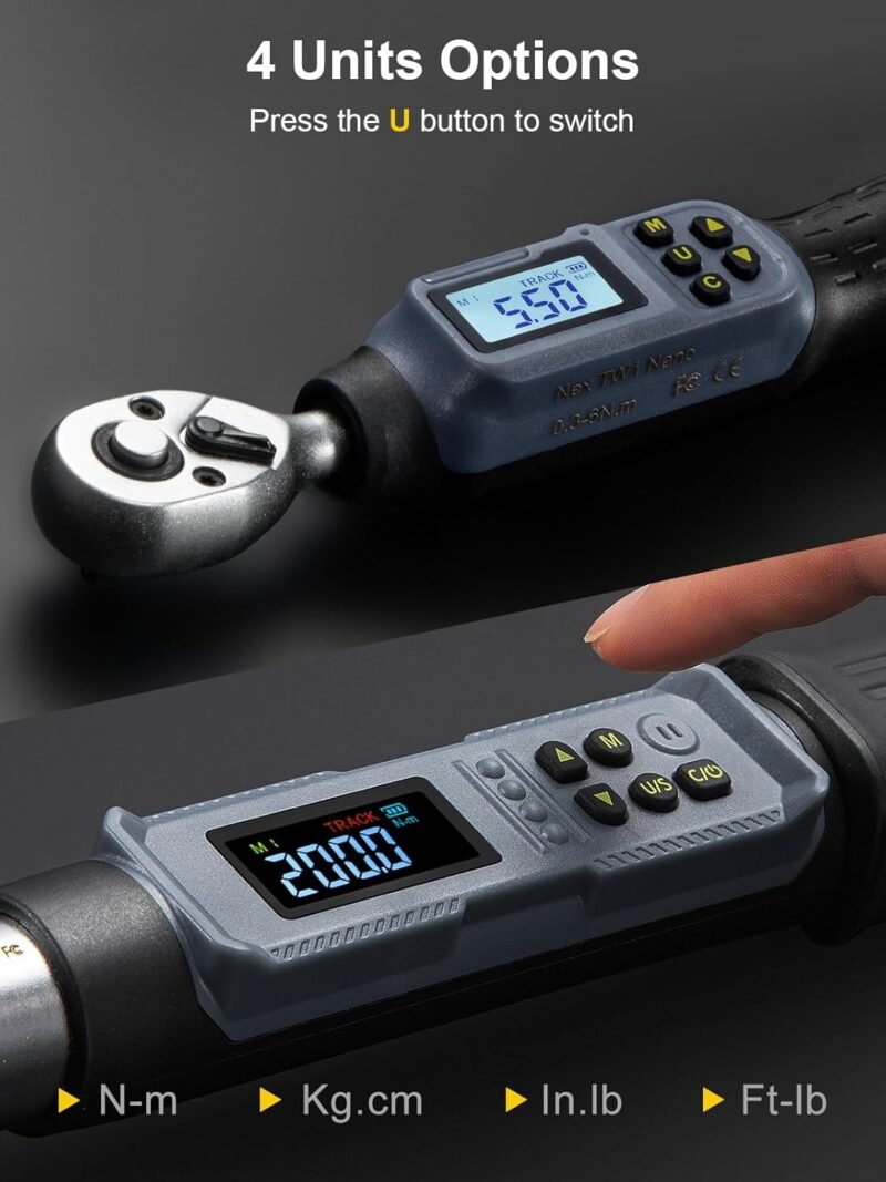 Digital Torque Wrench Combo 1/4" 1.5–30Nm + 1/2" 10–200Nm - Image 9