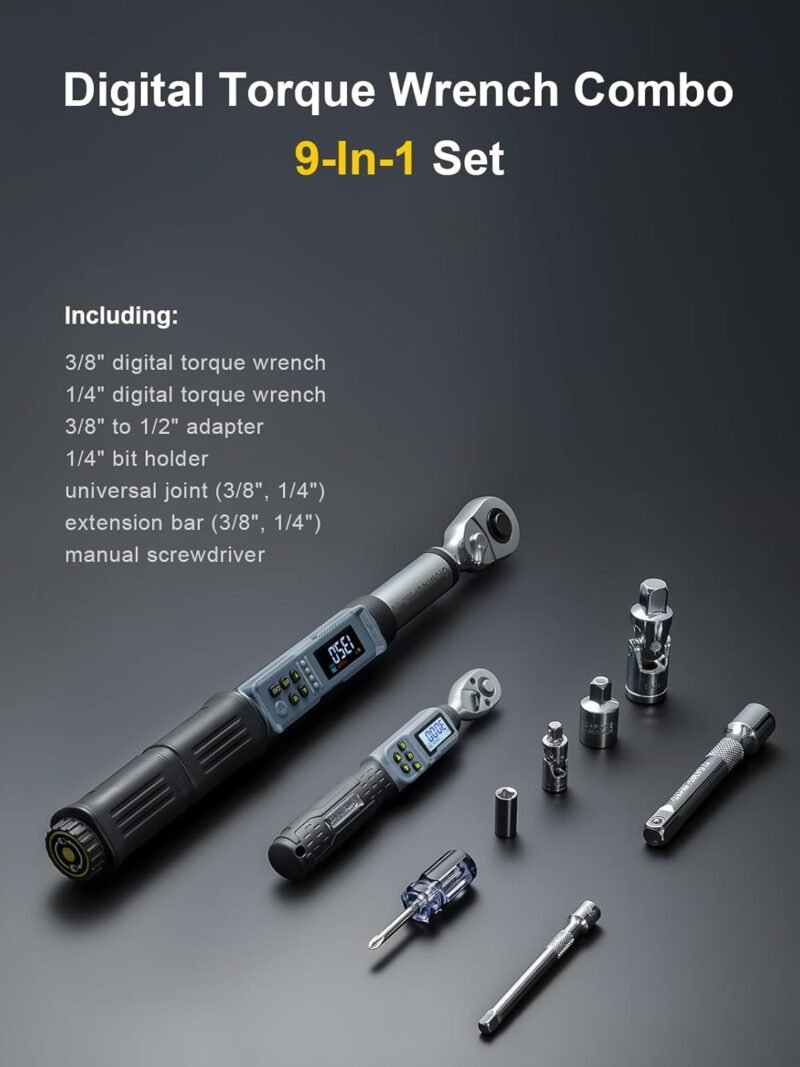 Digital Torque Wrench Combo 1/4" 1.5–30Nm + 3/8" 6.8–135Nm - Image 8