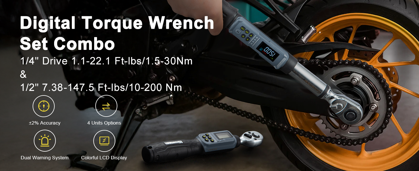 digital torque wrench combo 1 4 and 1 2